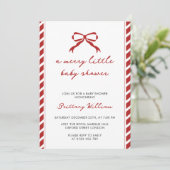 Merry Little Elegant Christmas Bow Baby shower Kaart (Staand voorkant)