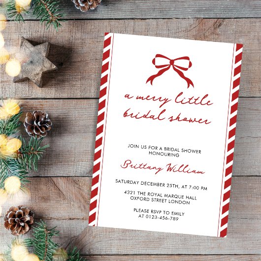 Merry Little Elegant Christmas Bow Vrijgezellenfee Kaart