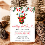 Merry Little Floral Christmas Santa Baby shower Kaart<br><div class="desc">Vier de aankomende komst met onze Merry Little Floral Red Poinsettia Christmas Santa Baby shower Invitation. Deze feestelijke uitnodiging is voorzien van een klassiek Santa Claus-ontwerp, omringd door levendige rode poinsettia's en elegant groen, waardoor een warme en vreugdevolle sfeer ontstaat voor uw baby shower met een vakantiethema. De mix van...</div>