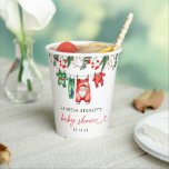 Merry Little Floral Christmas Santa Baby shower Papieren Bekers<br><div class="desc">Voeg een feestelijk tintje toe aan uw baby shower met onze Merry Little Floral Christmas Santa Baby shower servetten. Deze charmante servetten zijn voorzien van een klassiek Santa-ontwerp, omringd door levendige rode poinsettia's en elegant groen, waardoor een warme en vreugdevolle vakantiesfeer wordt gecreëerd. Deze servetten zijn ideaal als aanvulling op...</div>