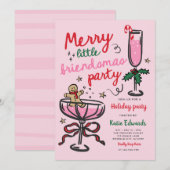 Merry Little Friendsmas Christmas Cocktail Party Kaart (Voorkant / Achterkant)