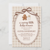 Merry Little Gingerbread Christmas Baby Shower Kaart (Voorkant)