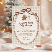 Merry Little Gingerbread Christmas Baby Shower Kaart