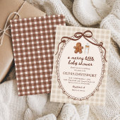 Merry Little Gingerbread Christmas Baby Shower Kaart