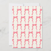 Merry Little Girls Night Invitation | Pink Red Bow Kaart (Achterkant)