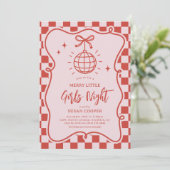 Merry Little Girls Night Kerstfeest Kaart (Staand voorkant)
