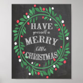 Merry Little Kerstalkboard afdrukken Poster (Voorkant)