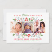 Merry Little Kerstbaby First Photo Collage Feestdagenkaart (Voorkant)