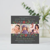 Merry Little Kerstbaby First Photo Collage Feestdagenkaart (Staand voorkant)