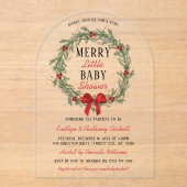 Merry Little KerstBaby shower Acryl Uitnodigingen (Voorkant)