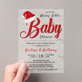 Merry Little KerstBaby shower Acryl Uitnodigingen (Insitu (Draagbaar))