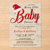 Merry Little KerstBaby shower Acryl Uitnodigingen (Voorkant)