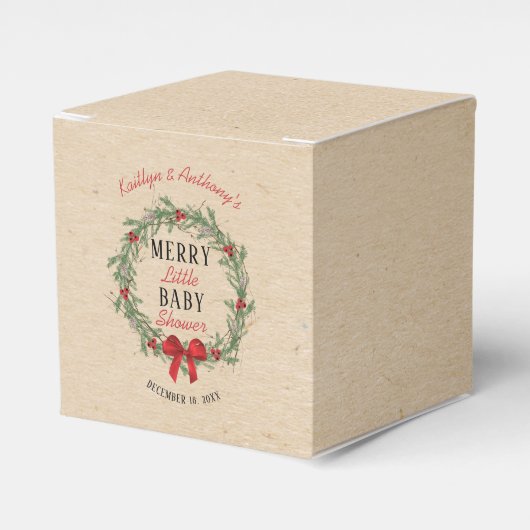 Merry Little KerstBaby shower Bedankdoosjes (Voorkant Zijde)