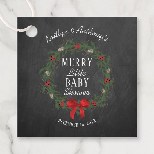 Merry Little KerstBaby shower Bedankjes Labels (Voorkant)