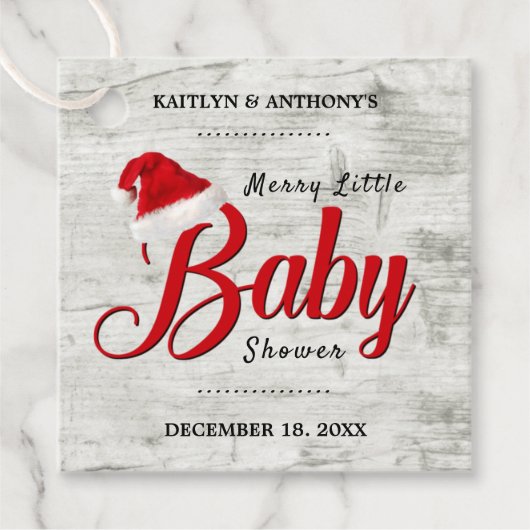 Merry Little KerstBaby shower Bedankjes Labels (Voorkant)