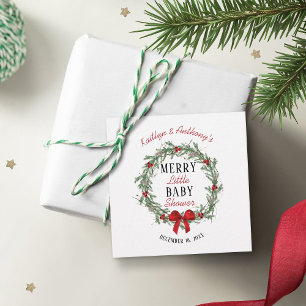 Merry Little KerstBaby shower Bedankjes Labels