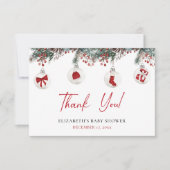 Merry Little KerstBaby shower Bedankkaart (Voorkant)