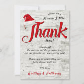 Merry Little KerstBaby shower Bedankkaart (Voorkant)