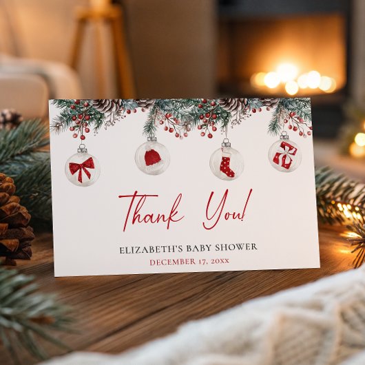 Merry Little KerstBaby shower Bedankkaart