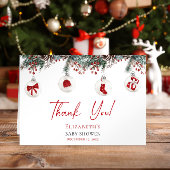 Merry Little KerstBaby shower Bedankkaart