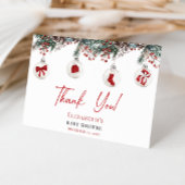 Merry Little KerstBaby shower Bedankkaart