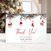 Merry Little KerstBaby shower Bedankkaart