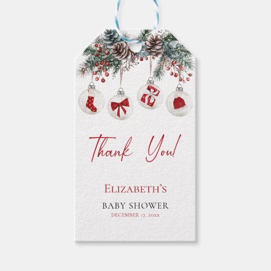 Merry Little KerstBaby shower Cadeaulabel (Voorkant)