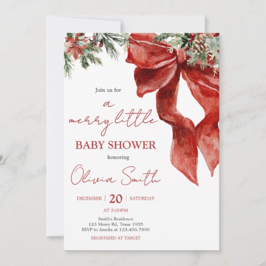 Merry Little KerstBaby shower Kaart (Voorkant)