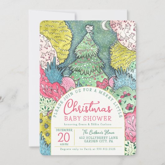 Merry Little KerstBaby shower Kaart (Voorkant)