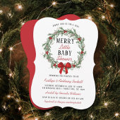 Merry Little KerstBaby shower Kaart