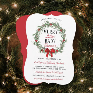 Merry Little KerstBaby shower Kaart