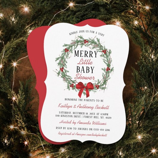 Merry Little KerstBaby shower Kaart