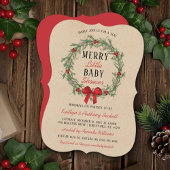 Merry Little KerstBaby shower Kaart