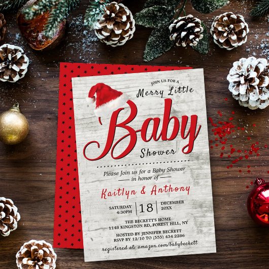 Merry Little KerstBaby shower Kaart