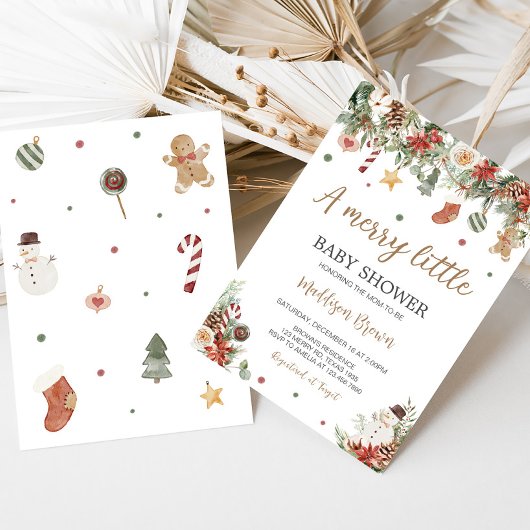 Merry Little KerstBaby shower Kaart