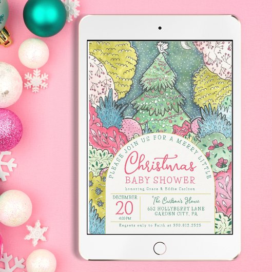 Merry Little KerstBaby shower Kaart