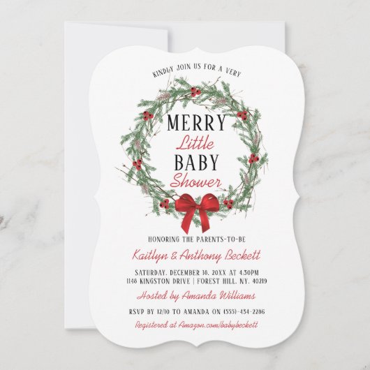 Merry Little KerstBaby shower Kaart (Voorkant)