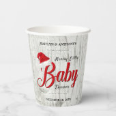 Merry Little KerstBaby shower Papieren Bekers (Achterkant)