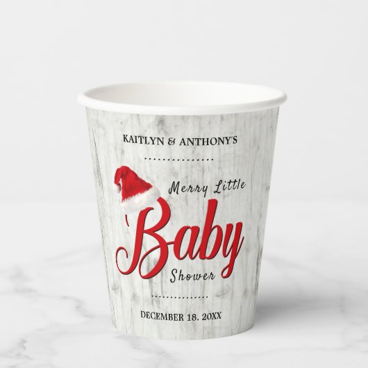 Merry Little KerstBaby shower Papieren Bekers (Voorkant)