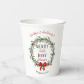 Merry Little KerstBaby shower Papieren Bekers (Achterkant)