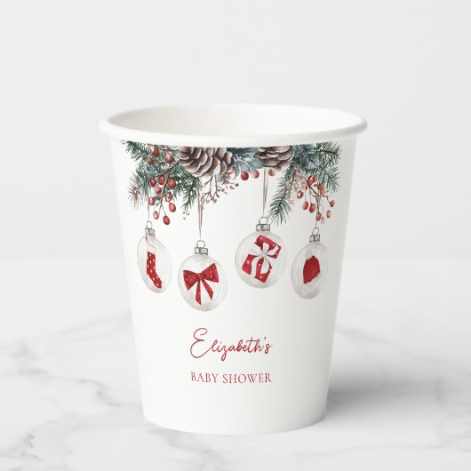 Merry Little KerstBaby shower Papieren Bekers (Voorkant)