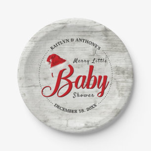 Merry Little KerstBaby shower Papieren Bordje