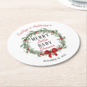 Merry Little KerstBaby shower Ronde Kartonnen Onderzetter (Gebogen)