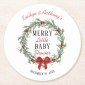 Merry Little KerstBaby shower Ronde Kartonnen Onderzetter (Voorkant)
