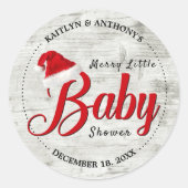 Merry Little KerstBaby shower Ronde Sticker (Voorkant)