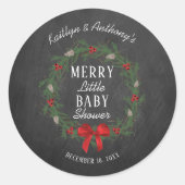 Merry Little KerstBaby shower Ronde Sticker (Voorkant)
