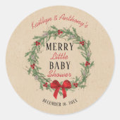 Merry Little KerstBaby shower Ronde Sticker (Voorkant)