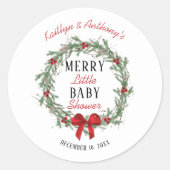 Merry Little KerstBaby shower Ronde Sticker (Voorkant)
