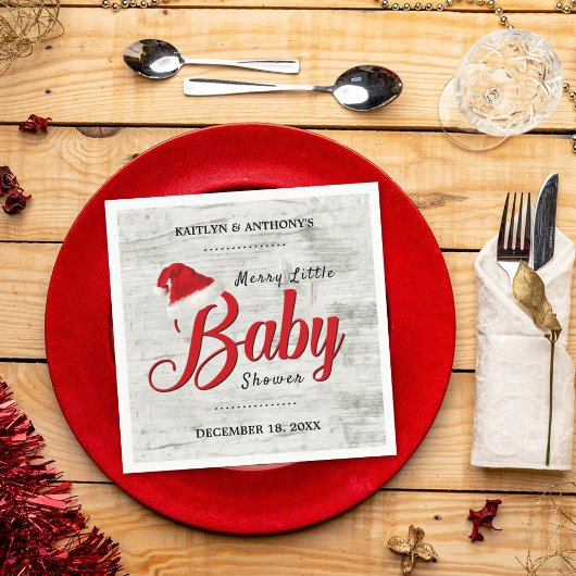 Merry Little KerstBaby shower Servet