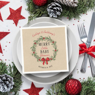 Merry Little KerstBaby shower Servet